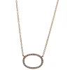 Collier 750/18K Rotgold Oval Diamant 0.13ct. 42 cm