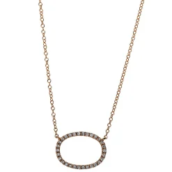 Collier 750/18K Rotgold Oval Diamant 0.13ct. 42 cm