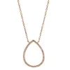 Collier 750/18K Rotgold Tropfen Diamant 0.20ct. 43 cm