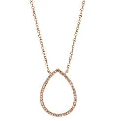 Collier 750/18K Rotgold Tropfen Diamant 0.20ct. 43 cm