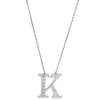 Collier 585/14K Weissgold Buchstabe K Diamant 0.04ct. 42 cm