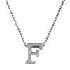 Collier 750/18K Weissgold Buchstabe F Diamant 0.11ct. 42 cm