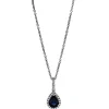 Collier 750/18K Weissgold Diamant 0.12ct. Safir 0.82ct.