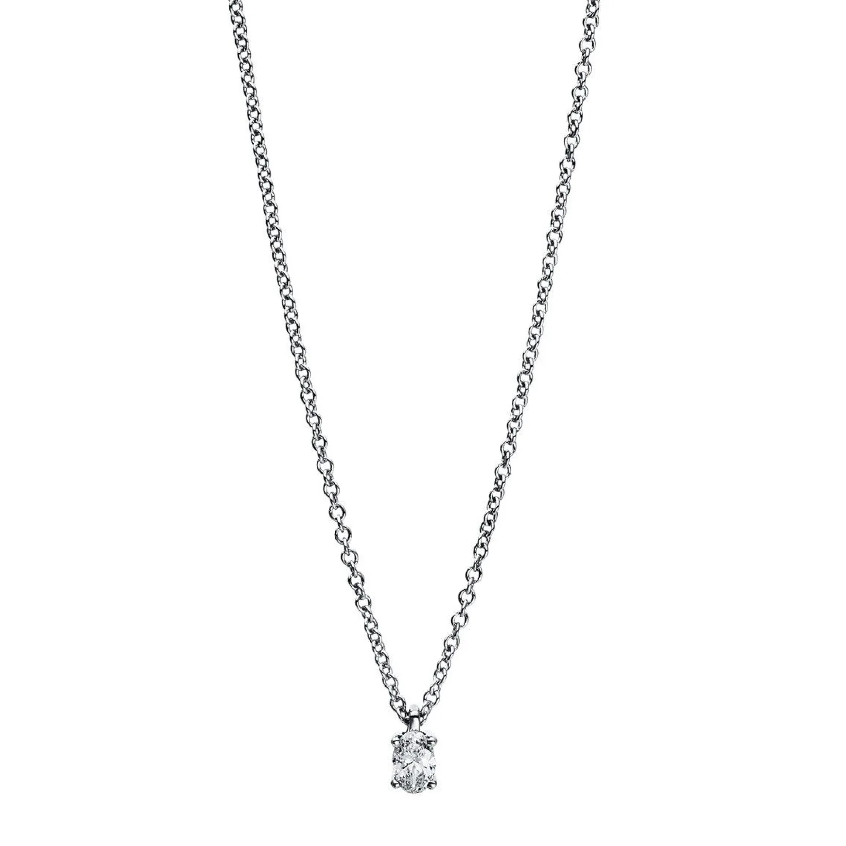 Collier 750/18K Weissgold Diamant 0.12ct.