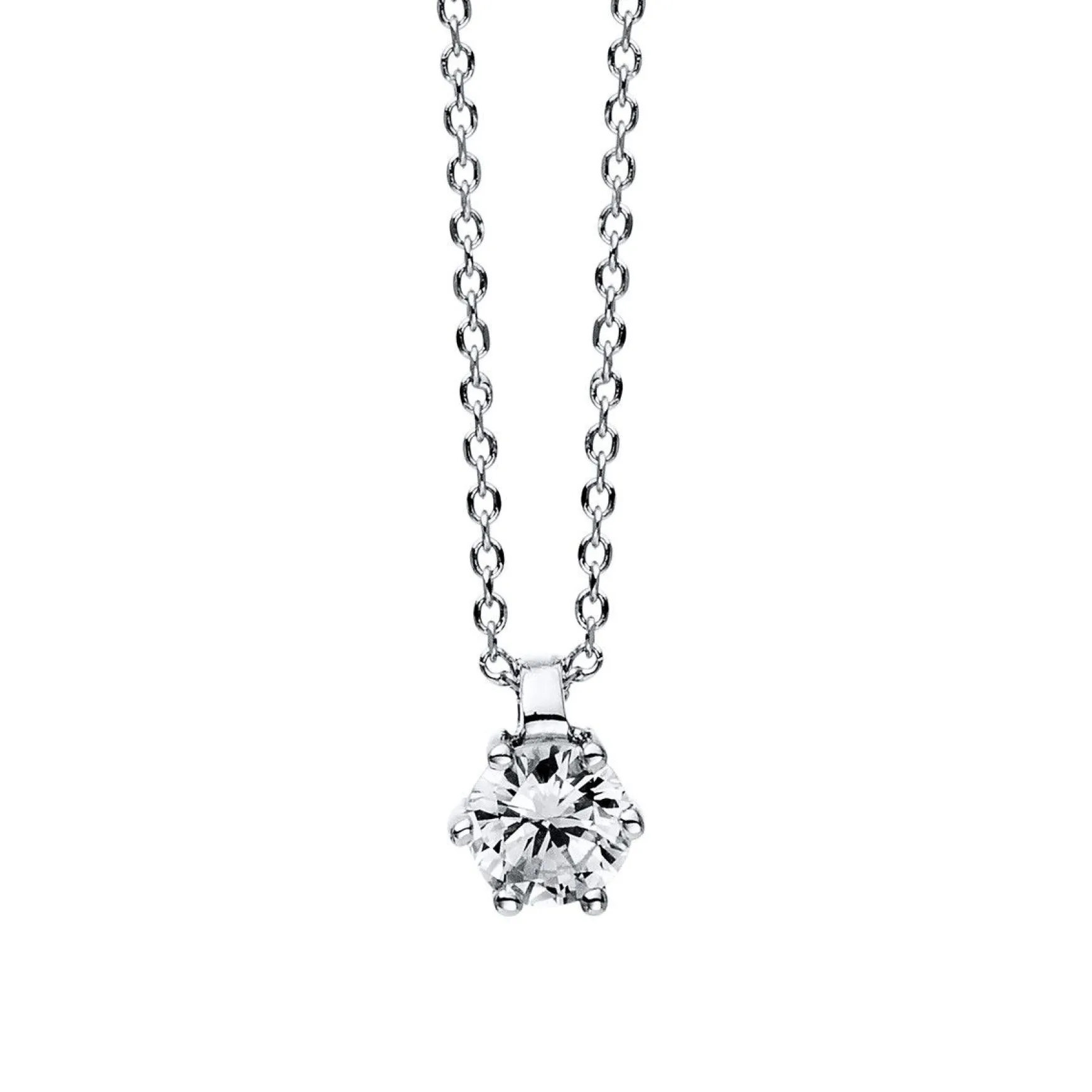 Collier 585/14K Weissgold Diamant 0.15ct.