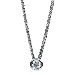 Collier 750/18K Weissgold Diamant 0.1ct.
