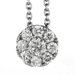 Collier 585/14K Weissgold Diamant 0.2ct. 45 cm