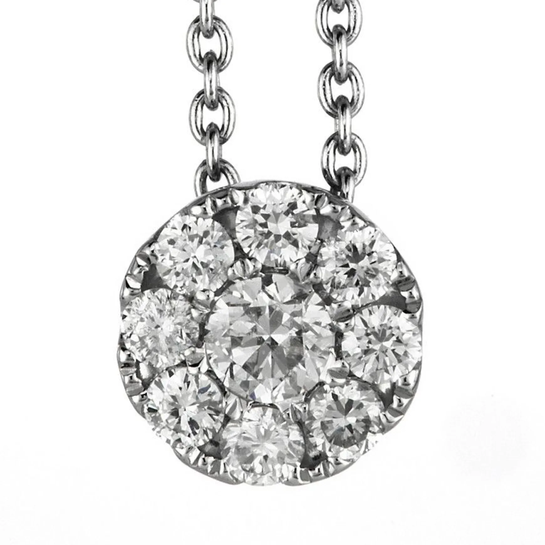 Collier 585/14K Weissgold Diamant 0.2ct. 45 cm