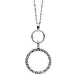 Collier 585/14K Weissgold Diamant 0.14ct.