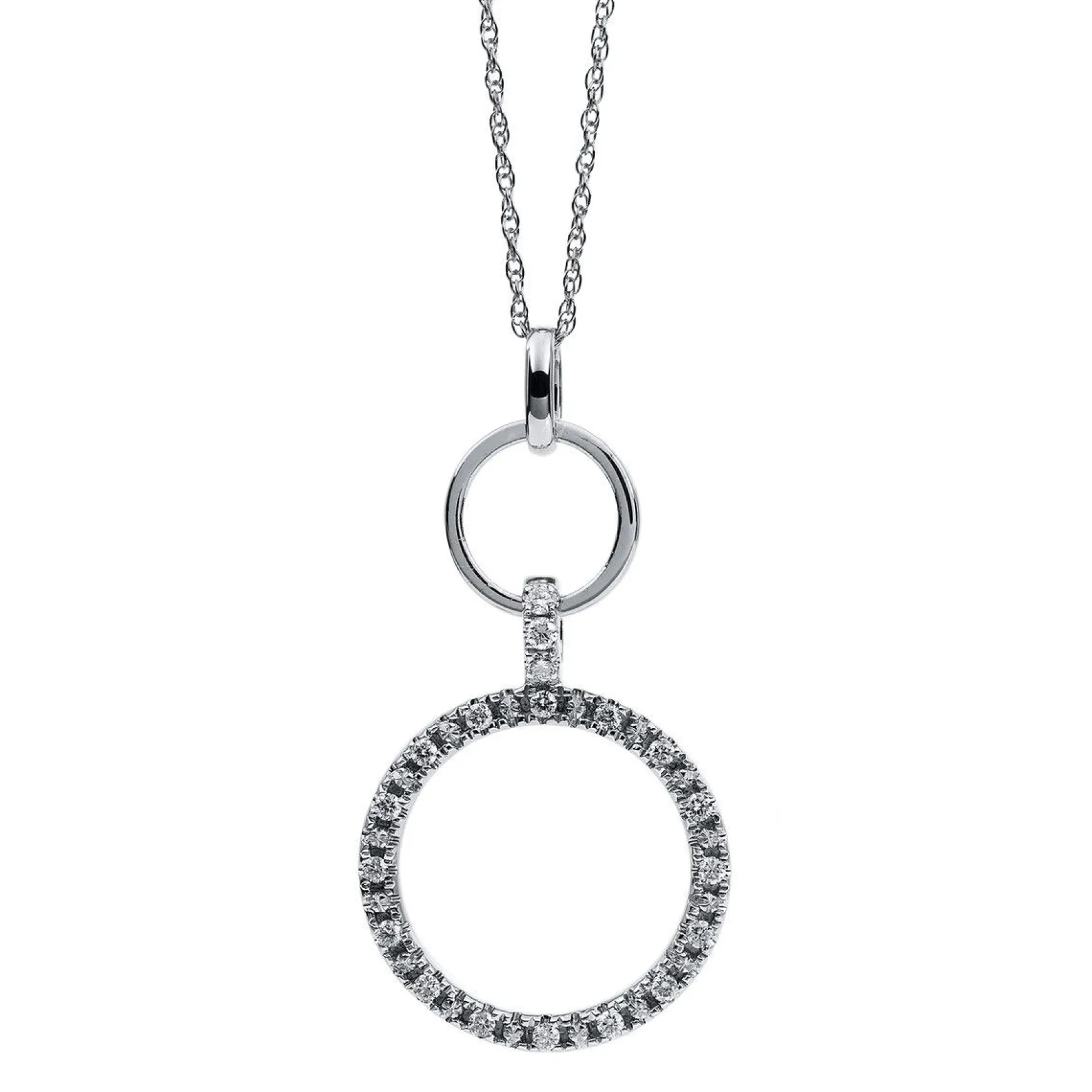 Collier 585/14K Weissgold Diamant 0.14ct.