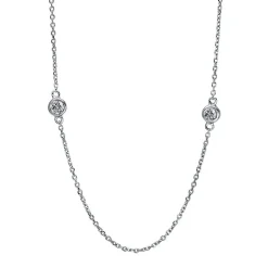 Collier 750/18K Weissgold Diamant 0.26ct. 42 cm