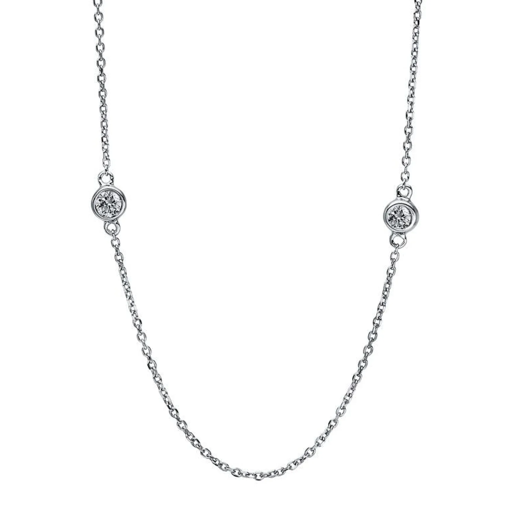 Collier 750/18K Weissgold Diamant 0.26ct. 42 cm