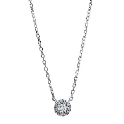 Collier 750/18K Weissgold Diamant 0.08ct. 45 cm