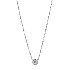 Collier 750/18K Weissgold Diamant 0.14ct. 45 cm