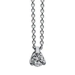 Collier 585/14K Weissgold Diamant 0.1ct. 42 cm