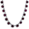 Collier 750/18K Weissgold Diamant 14.31ct. Rubin 24.94ct.  43 cm