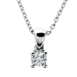 Collier 585/14K Weissgold Diamant 0.06ct. 42 cm