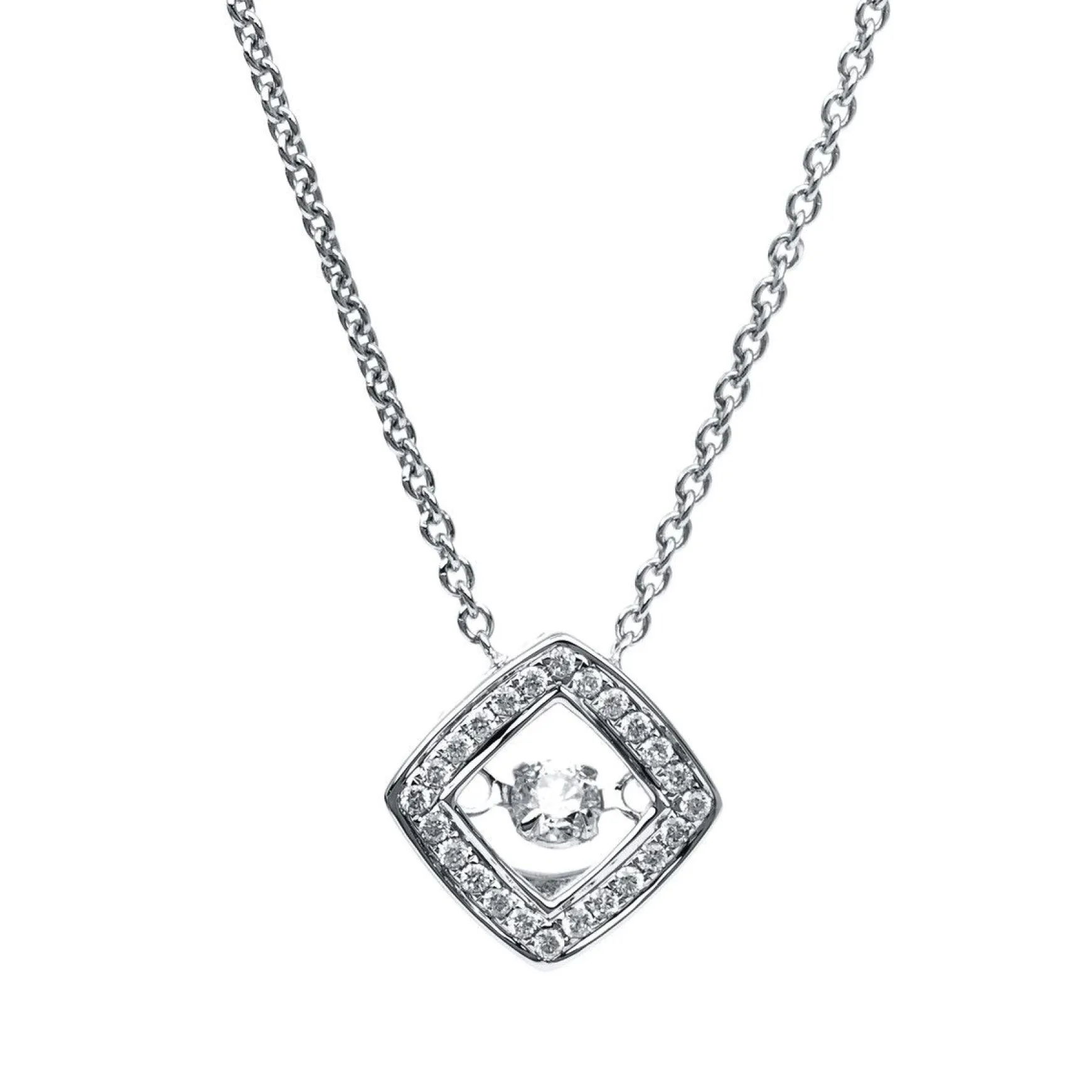 Collier 585/14K Weissgold Diamant 0.18ct.