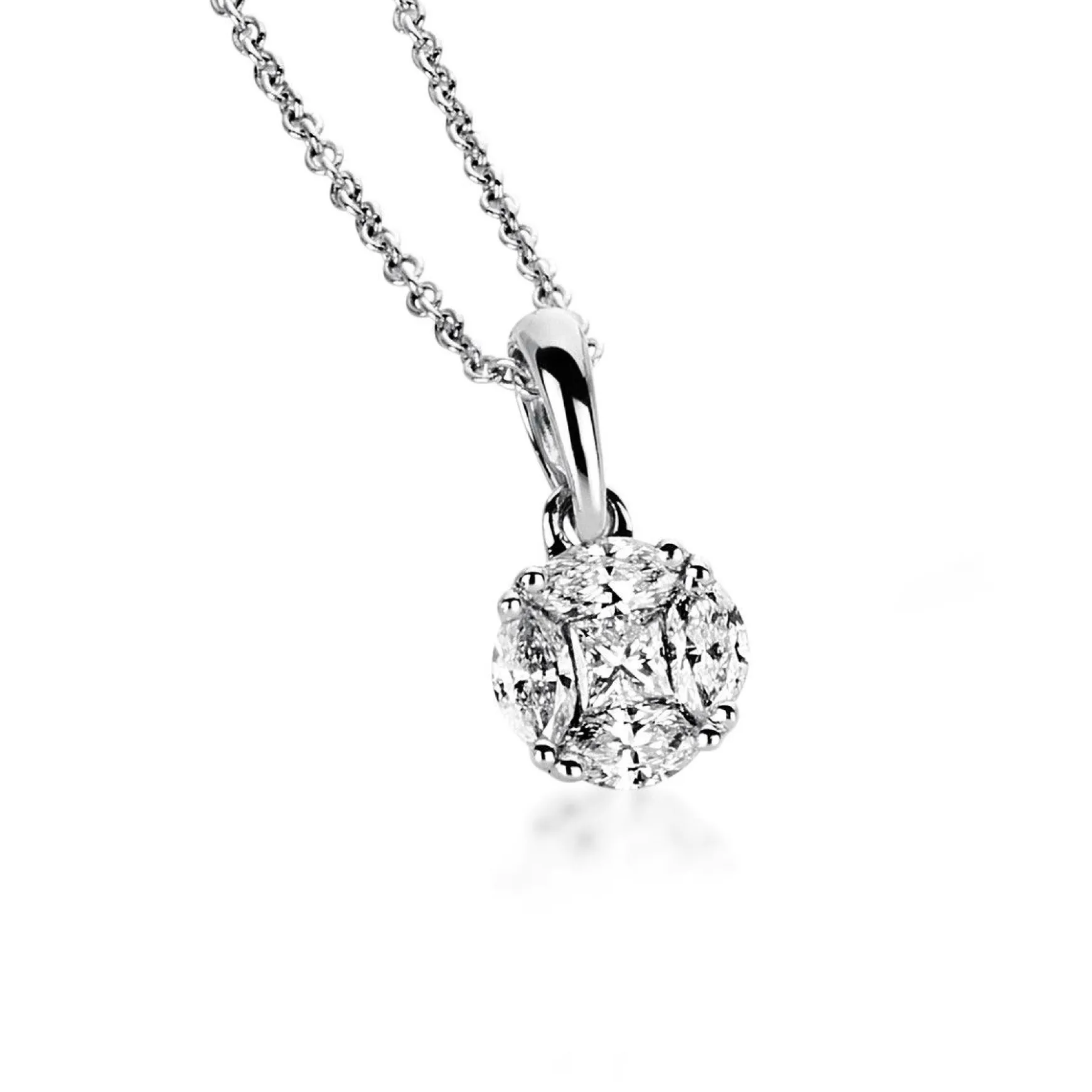 Collier 750/18K Weissgold Diamant 0.22ct.