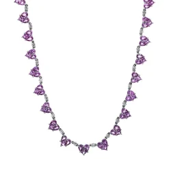 Collier 750/18K Weissgold Diamant 1.75ct. Safir 19.68ct.