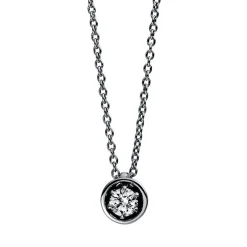 Collier 750/18K Weissgold Diamant 0.11ct. 42 cm