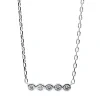 Collier 585/14K Weissgold Diamant 0.08ct. 45 cm