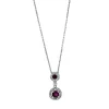 Collier 750/18K Weissgold Diamant 0.11ct. Rubin 0.48ct.
