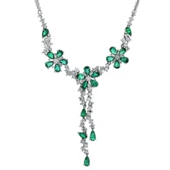 Collier 750/18K Weissgold Diamant 0.9ct. Smaragd 2.58ct.