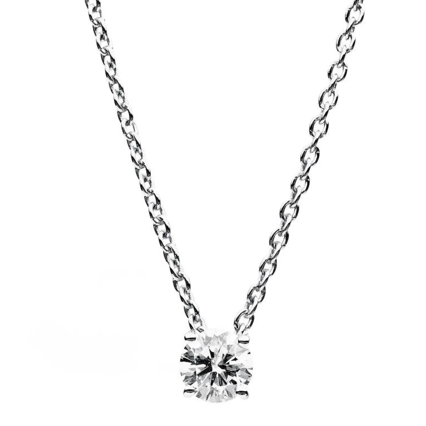 Collier 750/18K Weissgold Diamant 0.3ct. 42 cm