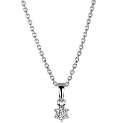 Collier 750/18K Weissgold Diamant 0.15ct. 42 cm