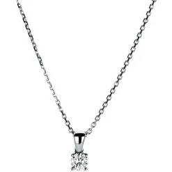 Collier 585/14K Weissgold Diamant 0.16ct. 42 cm