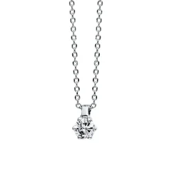 Collier 750/18K Weissgold Diamant 0.07ct. 42 cm