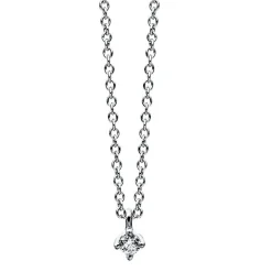 Collier 585/14K Weissgold Diamant 0.05ct. 42 cm