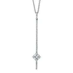 Collier 750/18K Weissgold Diamant 0.4ct. 42 cm