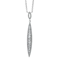 Collier 585/14K Weissgold Diamant 0.49ct. 46 cm