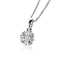Collier 750/18K Weissgold Diamant 0.22ct. 45 cm