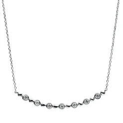 Collier 585/14K Weissgold Diamant 0.07ct. 47 cm