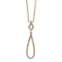Collier 585/14K Weissgold Diamant 0.12ct. 45 cm
