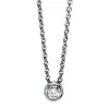 Collier 585/14K Weissgold Diamant 0.1ct. 43 cm