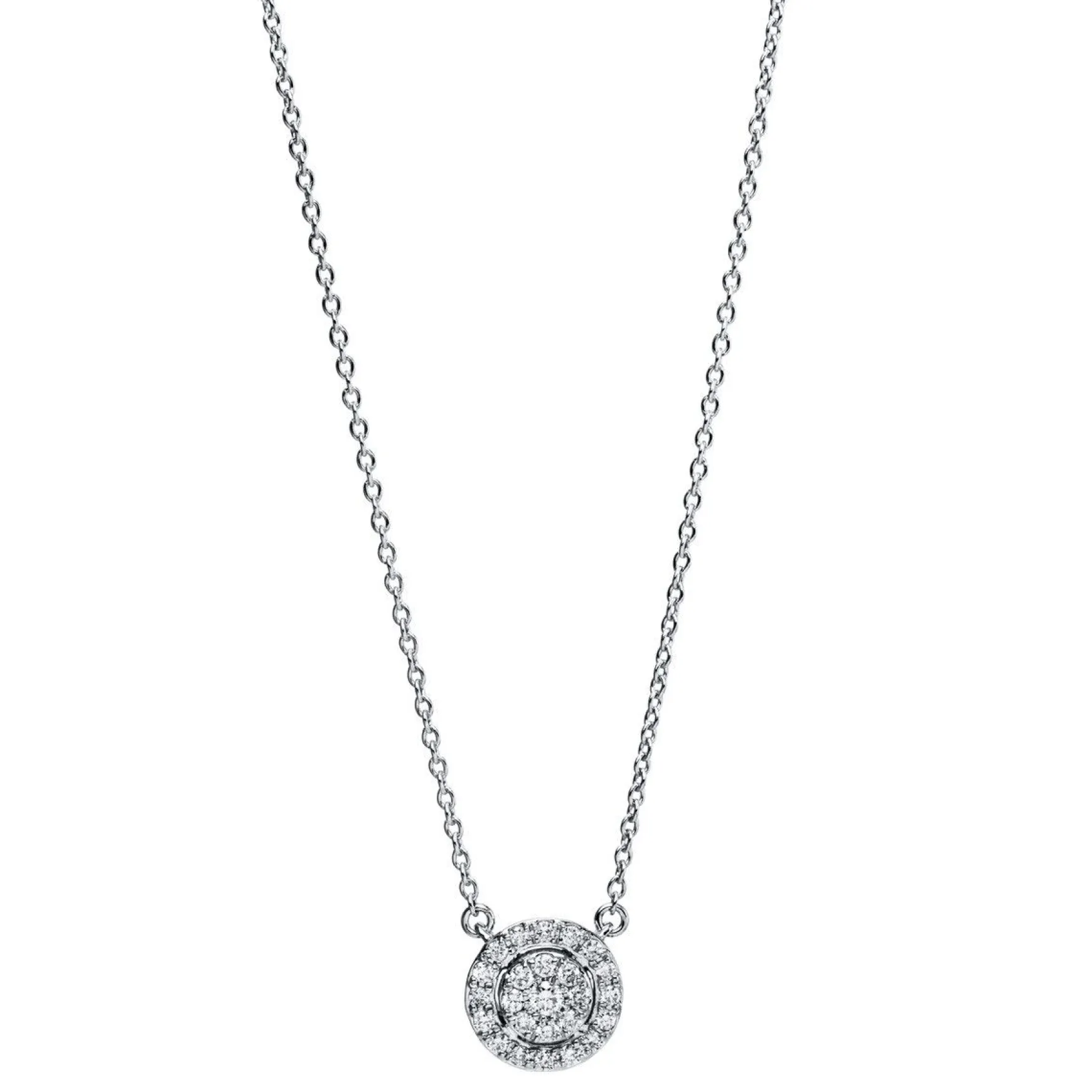 Collier 750/18K Weissgold Diamant 0.15ct.