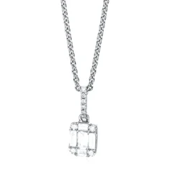Collier 750/18K Weissgold Diamant 0.27ct. 42 cm