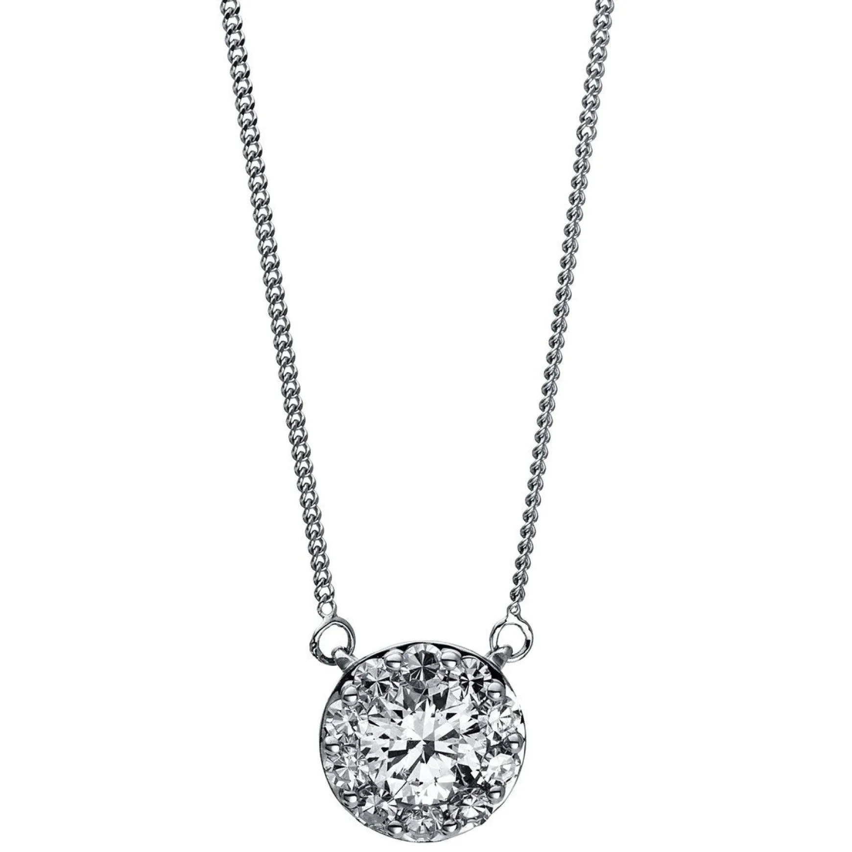 Collier 750/18K Weissgold Diamant 0.75ct.