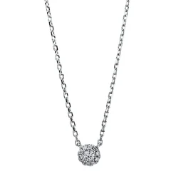 Collier 750/18K Weissgold Diamant 0.07ct. 45 cm