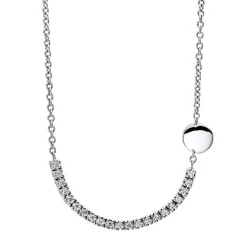 Collier 750/18K Weissgold Diamant 0.38ct. 45 cm