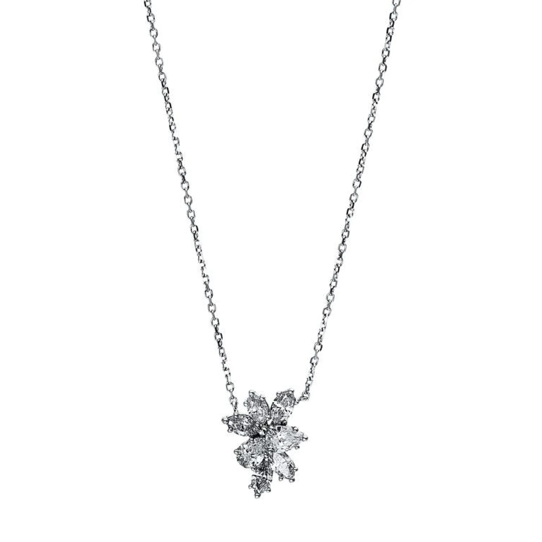 Collier 750/18K Weissgold Diamant 1.01ct. 45 cm