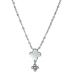 Collier 750/18K Weissgold Diamant 0.07ct. 45 cm