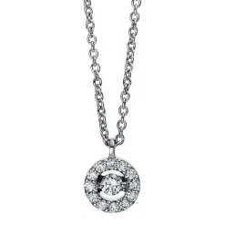 Collier 750/18K Weissgold Diamant 0.11ct. 42 cm