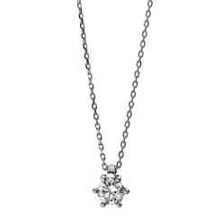 Collier 585/14K Weissgold Diamant 0.2ct. 42 cm