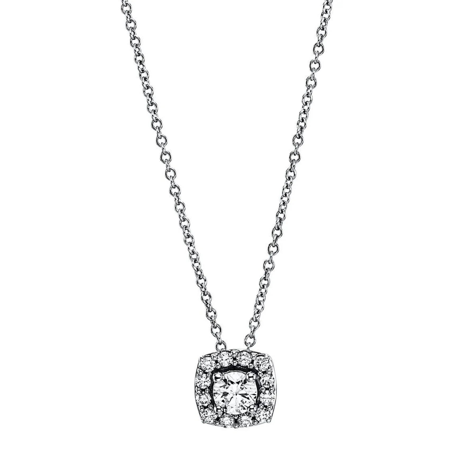 Collier 750/18K Weissgold Diamant 0.51ct.