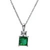 Collier 750/18K Weissgold Diamant 0.3ct. Smaragd 1.18ct.